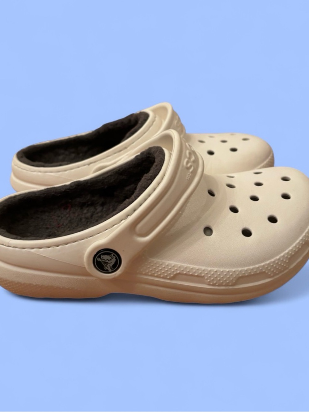 Kids Faux-Fur Lined Crocs Size 2